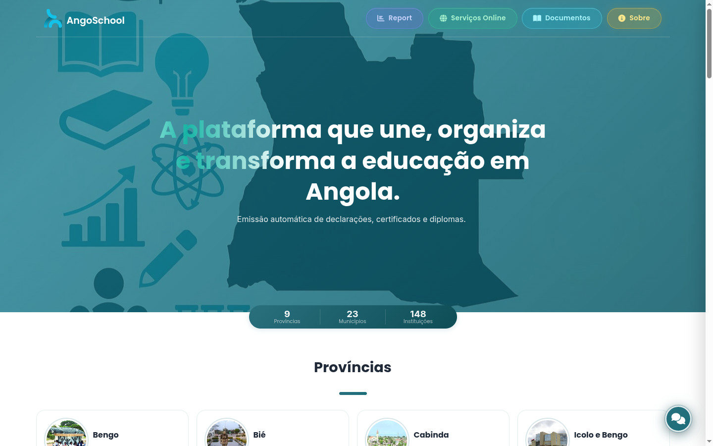 AngoSchool — plataforma de gestão escolar em Angola